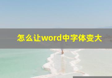 怎么让word中字体变大