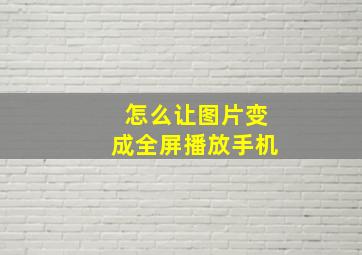 怎么让图片变成全屏播放手机