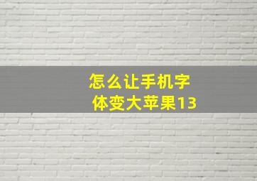 怎么让手机字体变大苹果13