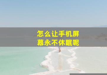 怎么让手机屏幕永不休眠呢