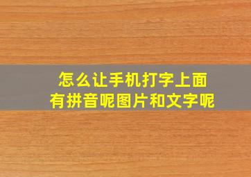 怎么让手机打字上面有拼音呢图片和文字呢