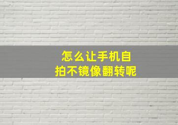 怎么让手机自拍不镜像翻转呢