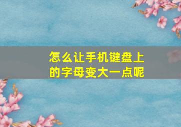 怎么让手机键盘上的字母变大一点呢