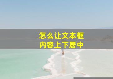 怎么让文本框内容上下居中