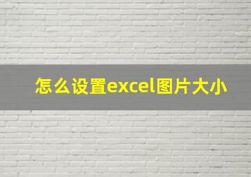 怎么设置excel图片大小