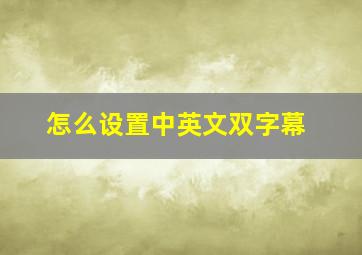 怎么设置中英文双字幕