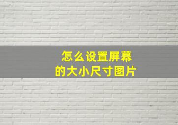 怎么设置屏幕的大小尺寸图片