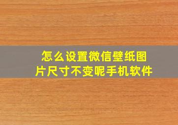 怎么设置微信壁纸图片尺寸不变呢手机软件