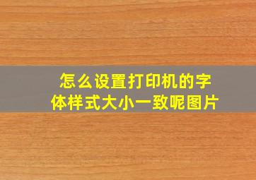 怎么设置打印机的字体样式大小一致呢图片