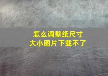 怎么调壁纸尺寸大小图片下载不了