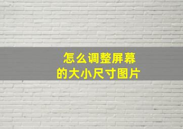 怎么调整屏幕的大小尺寸图片