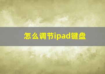 怎么调节ipad键盘