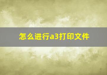 怎么进行a3打印文件