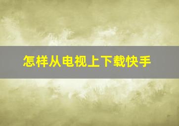 怎样从电视上下载快手