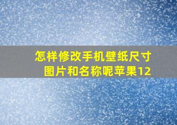 怎样修改手机壁纸尺寸图片和名称呢苹果12