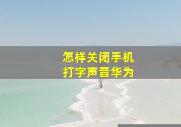 怎样关闭手机打字声音华为