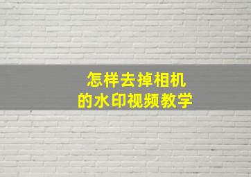 怎样去掉相机的水印视频教学