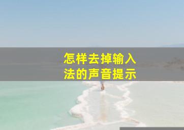 怎样去掉输入法的声音提示