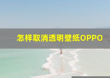 怎样取消透明壁纸OPPO