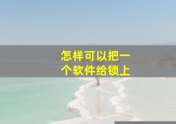 怎样可以把一个软件给锁上