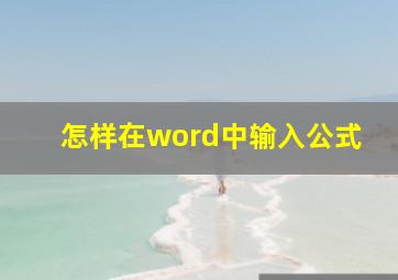 怎样在word中输入公式