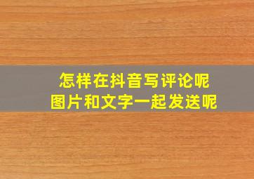 怎样在抖音写评论呢图片和文字一起发送呢