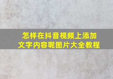 怎样在抖音视频上添加文字内容呢图片大全教程