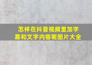 怎样在抖音视频里加字幕和文字内容呢图片大全