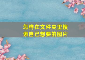 怎样在文件夹里搜索自己想要的图片