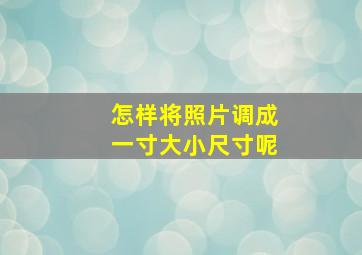 怎样将照片调成一寸大小尺寸呢