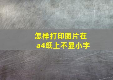 怎样打印图片在a4纸上不显小字