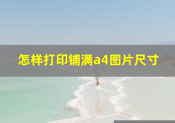 怎样打印铺满a4图片尺寸