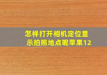 怎样打开相机定位显示拍照地点呢苹果12