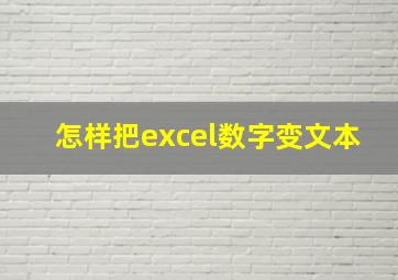 怎样把excel数字变文本