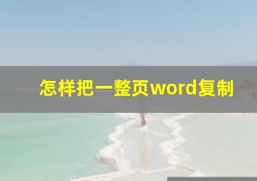 怎样把一整页word复制