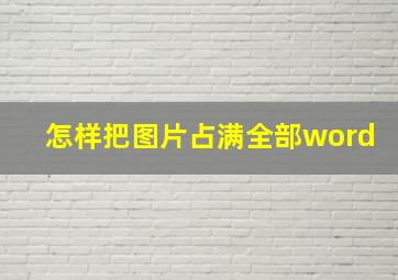 怎样把图片占满全部word