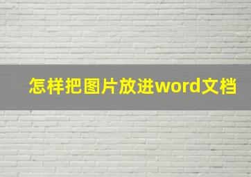 怎样把图片放进word文档