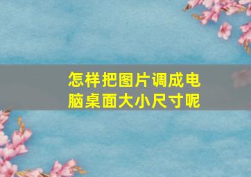 怎样把图片调成电脑桌面大小尺寸呢