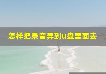 怎样把录音弄到u盘里面去