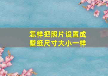 怎样把照片设置成壁纸尺寸大小一样