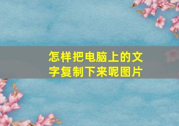 怎样把电脑上的文字复制下来呢图片