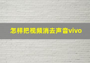 怎样把视频消去声音vivo