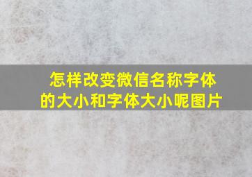 怎样改变微信名称字体的大小和字体大小呢图片