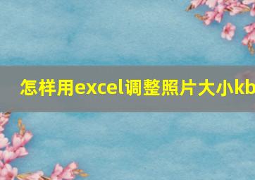 怎样用excel调整照片大小kb