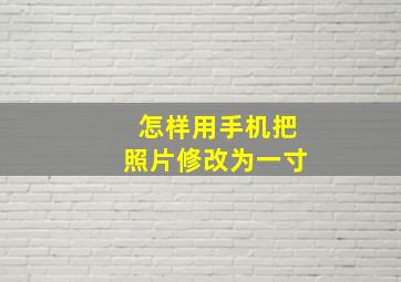 怎样用手机把照片修改为一寸