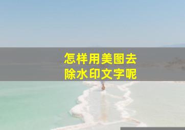 怎样用美图去除水印文字呢