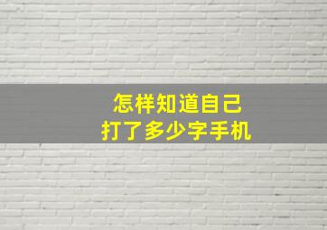 怎样知道自己打了多少字手机