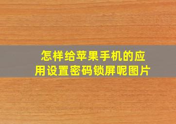 怎样给苹果手机的应用设置密码锁屏呢图片