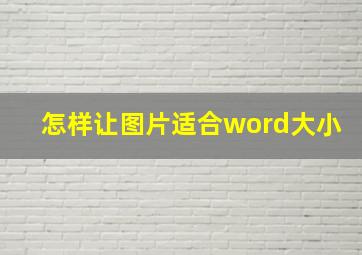 怎样让图片适合word大小