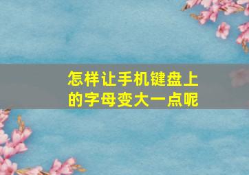 怎样让手机键盘上的字母变大一点呢